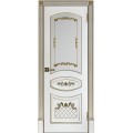 Дверь Алина-2 белая эмаль с золотой патиной ДО